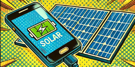 a cell phone and a solar panel